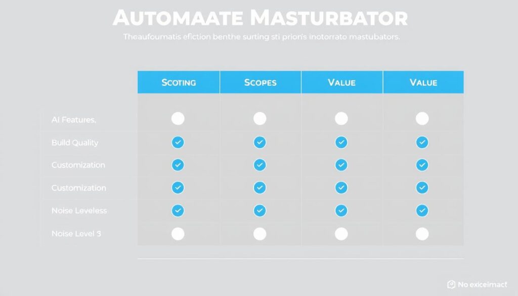 Automatic masturbator scoring methodology chart showing different evaluation criteria