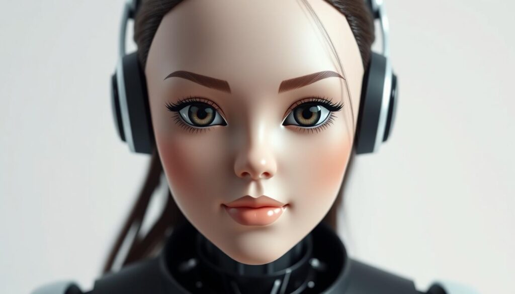 RealDoll Harmony AI robot head with customizable features and lifelike appearance RealDoll Harmony AI robot head with customizable features and lifelike appearance